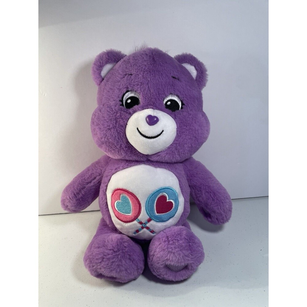 Care Bears Share Bear 2020 Lollipops 14” Plush Just Play Purple Bear Stuffed Toy